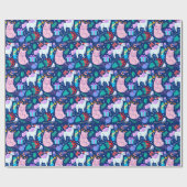 幸運な豚とユニコーン ラッピングペーパー (フラット)