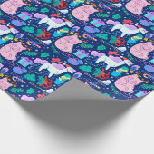 幸運な豚とユニコーン ラッピングペーパー (角)