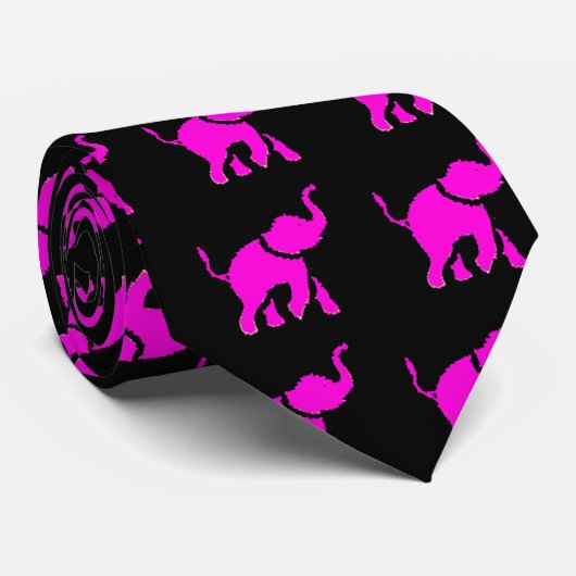 幸運な象のタイ ネクタイ (ロール)