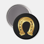 幸運な金の馬蹄形 マグネット (正面/裏面)