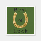 幸運な金ゴールド スタンダードカクテルナプキン (正面)