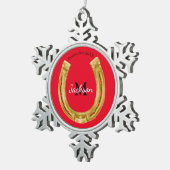 幸運な金ゴールド スノーフレークピューターオーナメント (右)