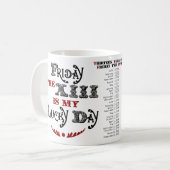 幸運な金曜日第13マグ コーヒーマグカップ (正面左)