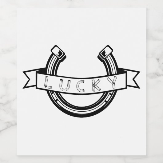 幸運な馬蹄形 ワインラベル (シングルラベル)