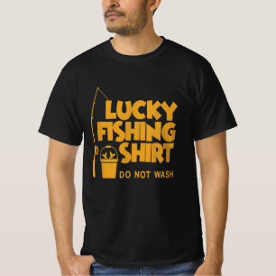 幸運な魚釣りのシャツが洗えない Tシャツ