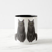 幸運な黒猫のマグ ツートーンマグカップ (中央)