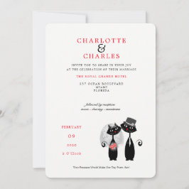 幸運な黒猫花嫁 | Groom Purr..結婚effect's 招待状