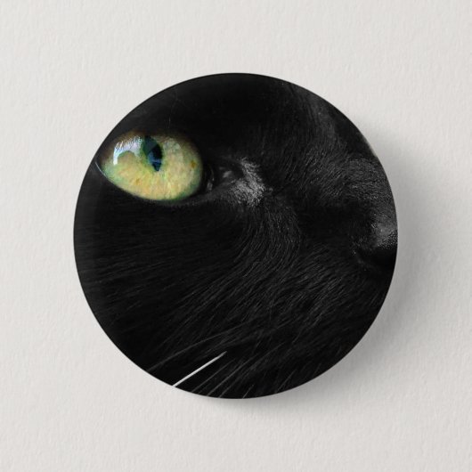 幸運な黒猫 缶バッジ (正面)