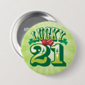 幸運な21 -誕生日ボタンのバッジPin 缶バッジ (正面&裏面)