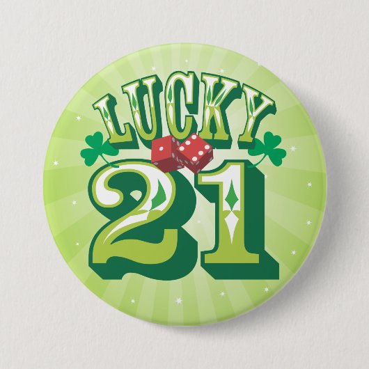 幸運な21 -誕生日ボタンのバッジPin 缶バッジ (正面)