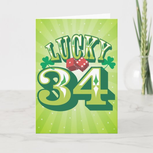 幸運な34バースデー・カード カード (正面)