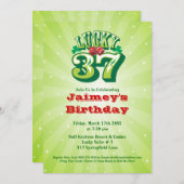 幸運な37 -カスタムな誕生日のパーティの招待状 招待状 (正面/裏面)