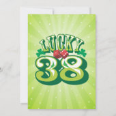 幸運な38 -カスタムな誕生日のパーティの招待状 招待状 (裏面)