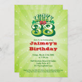 幸運な38 -カスタムな誕生日のパーティの招待状 招待状 (正面/裏面)