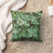 幸運な4つの葉のクローバーのシャムロックの緑の装飾用クッション クッション (ブランケット)