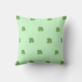 幸運な4つの葉のクローバーのシャムロックの緑の装飾用クッション クッション (裏面)