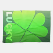 幸運な4つの葉のクローバー キッチンタオル (横)