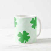 幸運な4枚の葉のクローバー コーヒーマグカップ (正面右)