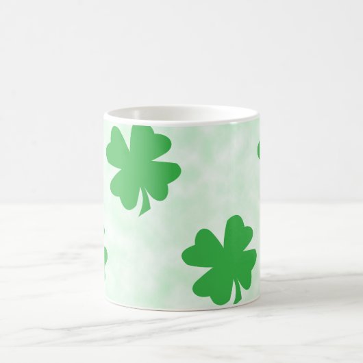 幸運な4枚の葉のクローバー コーヒーマグカップ (中央)