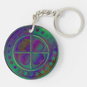 幸運な(占星術の)十二宮図の馬|のkeychain キーホルダー (裏面)