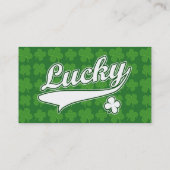 幸運な、緑または白4の葉のクローバー 名刺 (裏面)