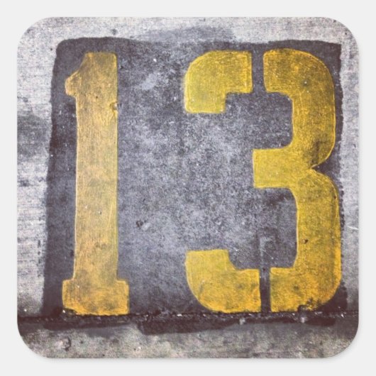 幸運な#13ステッカー スクエアシール (正面)