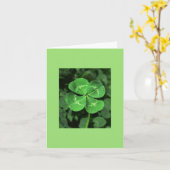 幸運なFOUR-LEAFのクローバーのブランクのメッセージカード カード (黄色い花)