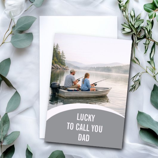 幸運にもお父さんでいてくれて Father's Day 釣り 湖 カード