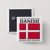 幸運にもデンマークのボタンになる 缶バッジ (正面&裏面)