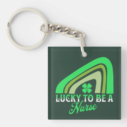 幸運にもナース | St Patrick's Dayナース キーホルダー (正面)