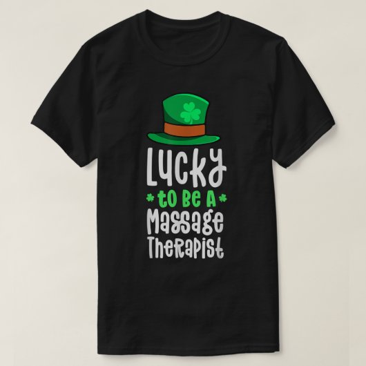幸運にもマッサージセラピストSt patricks daySh Tシャツ (デザイン正面)