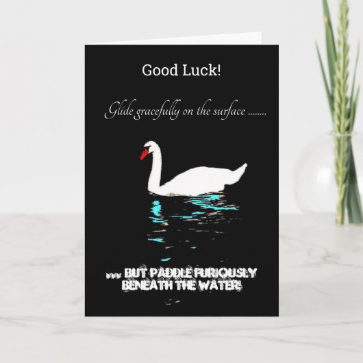 幸運にも優雅な白鳥がグライド カード (正面)