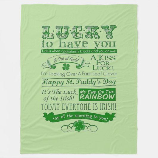 幸運にも フリースブランケット (正面)