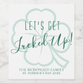 幸運に恵まれよう | 大人の飲み物のパンユーモア ワインラベル (シングルラベル)