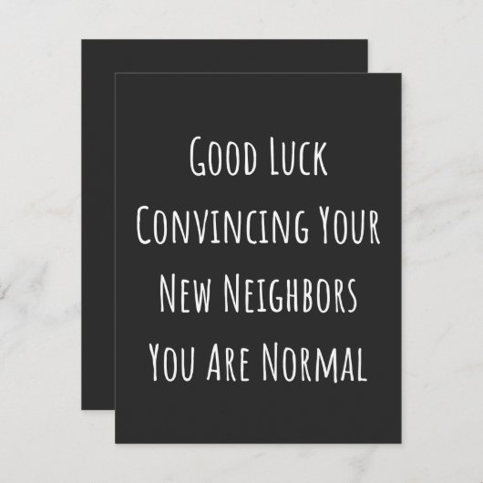 幸運に新しい隣人を説得する君はノーだ サンキューカード (正面/裏面)