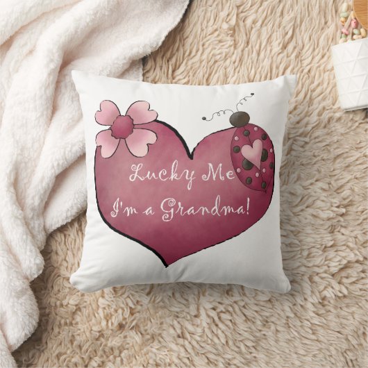 幸運に私はおばあちゃんプレゼント クッション (ブランケット)