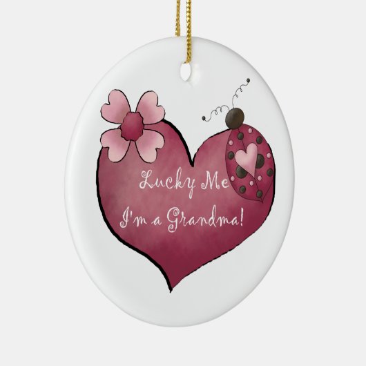 幸運に私はおばあちゃんプレゼント セラミックオーナメント (右)