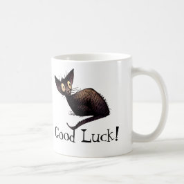 幸運のおもしろいで幸運な黒猫の芸術 コーヒーマグカップ