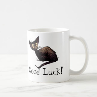 幸運のおもしろいで幸運な黒猫の芸術 コーヒーマグカップ