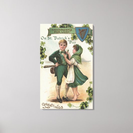 幸運のためのシャムロック キャンバスプリント (正面)