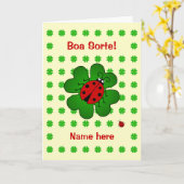 幸運のてんとう虫は一流のボアのsorteを加えます カード (黄色い花)