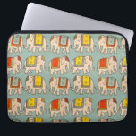 幸運のサーカス象かわいい象パターン ラップトップスリーブ<br><div class="desc">かわいいかわいいの幸運のサーカスのインドゾウのガーリーなヴィンテージのレトロの一見象パターンアニマルプリント13"ラップトップコンピュータの袖の箱カバー。</div>