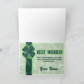 幸運のシャムロックのグランジな挨拶状 カード (内部)