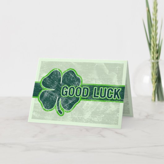 幸運のシャムロックのグランジな挨拶状 カード (正面)