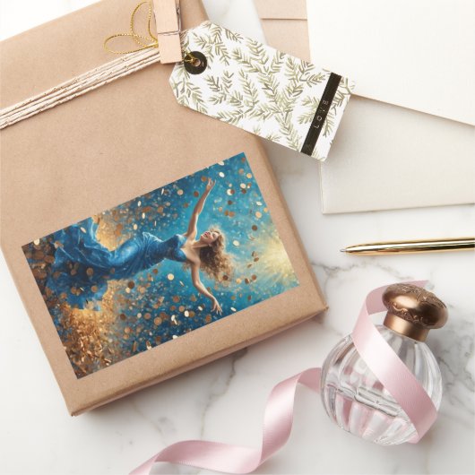 幸運のシャワー 長方形シール (ギフト)