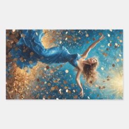 幸運のシャワー 長方形シール