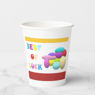幸運のチャームおめでとうメッセージ黄色 紙コップ