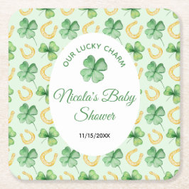幸運のチャームSt Patrick'sベビーシャワー スクエアペーパーコースター