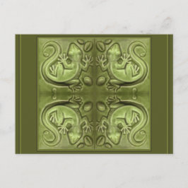 幸運のトカゲのタイル ポストカード