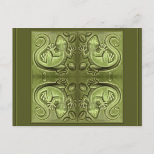 幸運のトカゲのタイル ポストカード (正面)